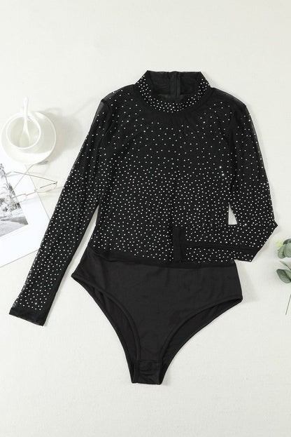 Slim High Neck Long Sleeve Printed Mini Dress