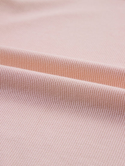 Slimming Apricot Pink Ribbed Tank Top with Ruched Detail