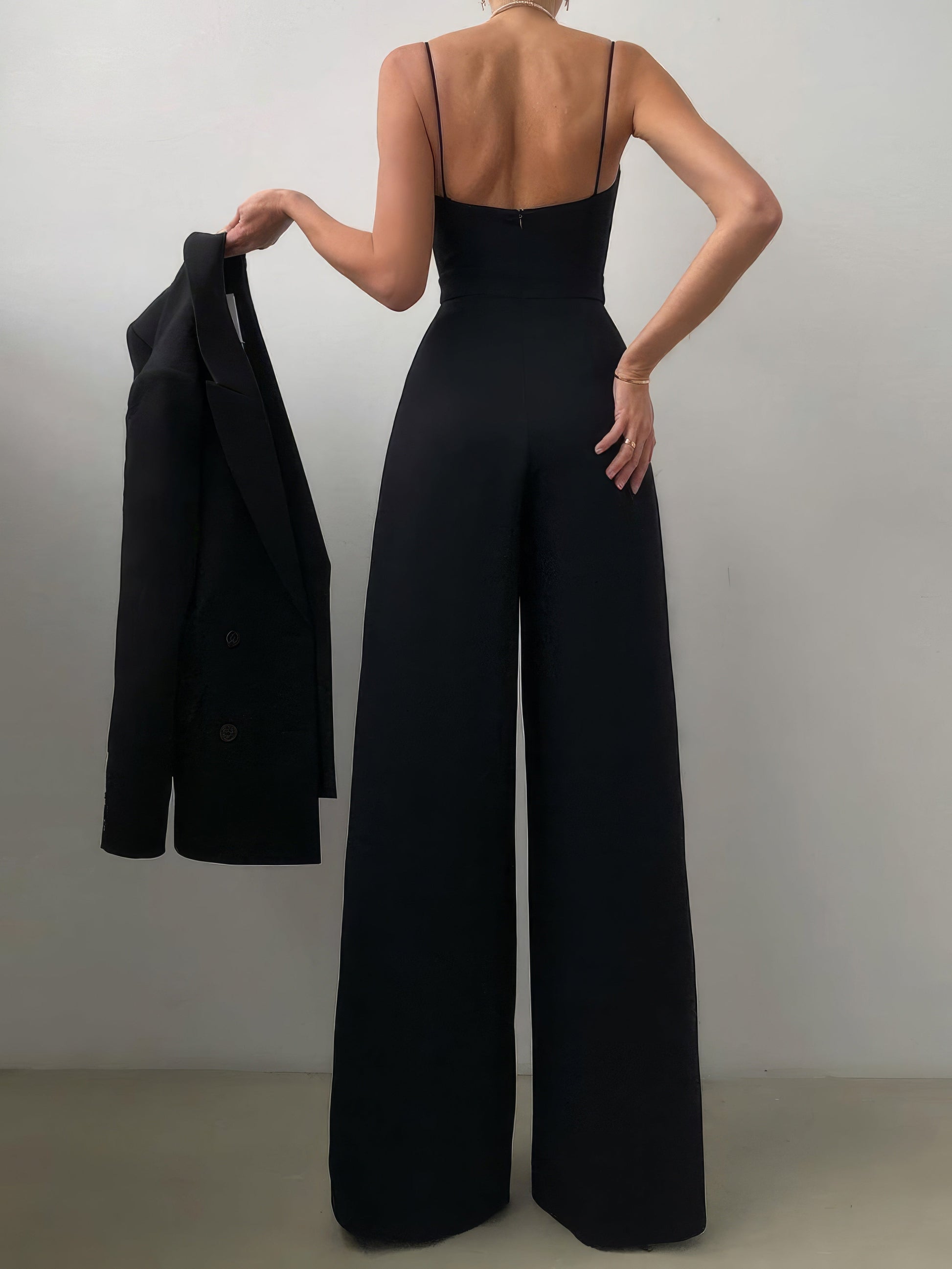 Jumpsuits - Sling Waist Straight Mopping Minimalist Jumpsuit - MsDressly