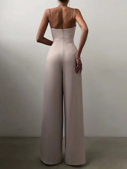 Jumpsuits - Sling Waist Straight Mopping Minimalist Jumpsuit - MsDressly