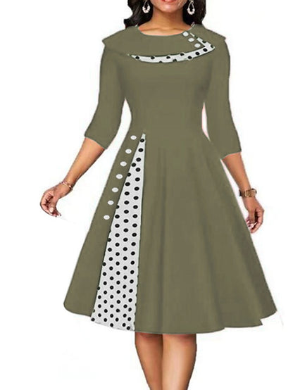 Women's Dress - Casual Dress Swing Dress Knee Length Dress Black Red Navy Blue Half Sleeve Plaid Pocket Summer Spring Crew Neck Elegant Loose Fit 2023 S M L XL XXL