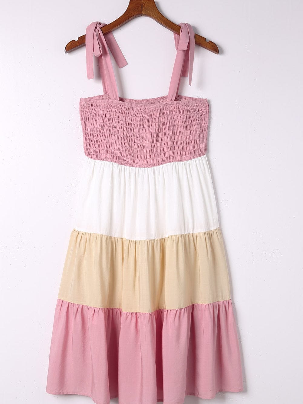 Smocked Patchwork Colorful Sleeveless Mini Dress for Stylish Charm