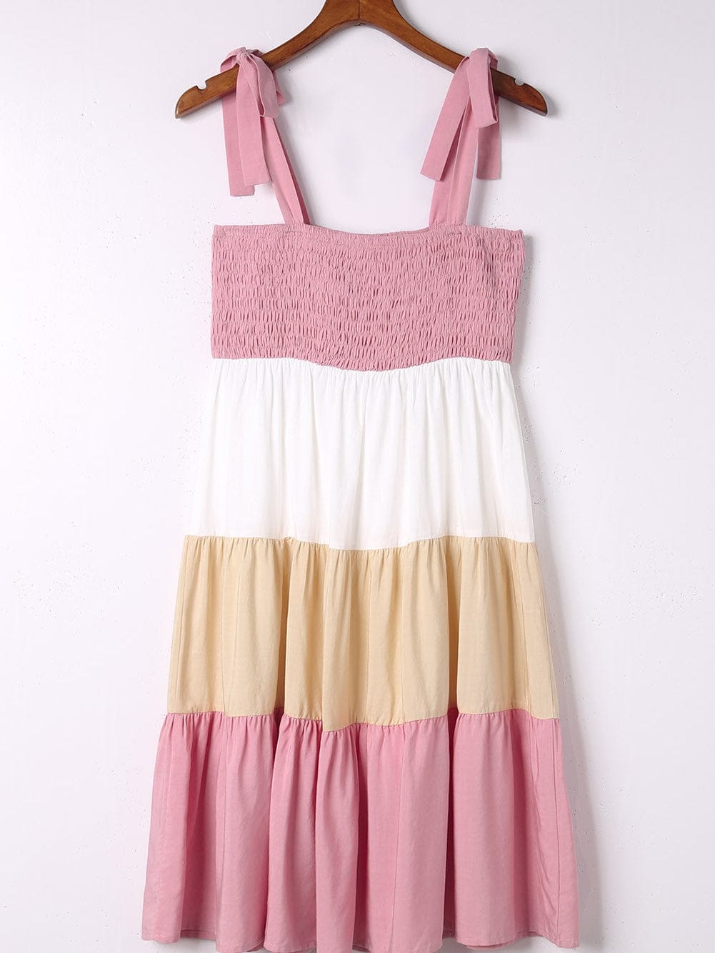 Smocked Patchwork Colorful Sleeveless Mini Dress for Stylish Charm