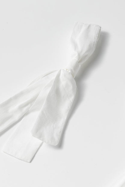 Smocked White Mini Dress with Adjustable Tie Straps