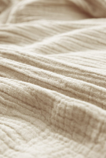 Smoke Gray Embroidered Puff Sleeve Blouse with Bubble Sleeves