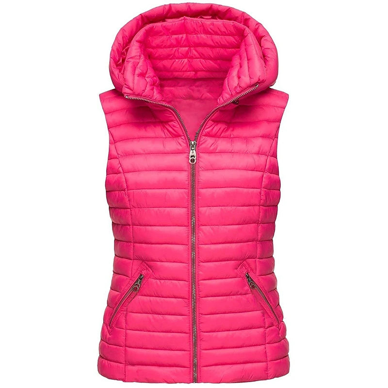 Women's Hiking Vest Quilted Puffer Vest Sleeveless Outerwear Outdoor Thermal Warm Windproof Lightweight Winter Pocket Nylon Black White Red Hunting Fishing Camping / Hiking / Caving