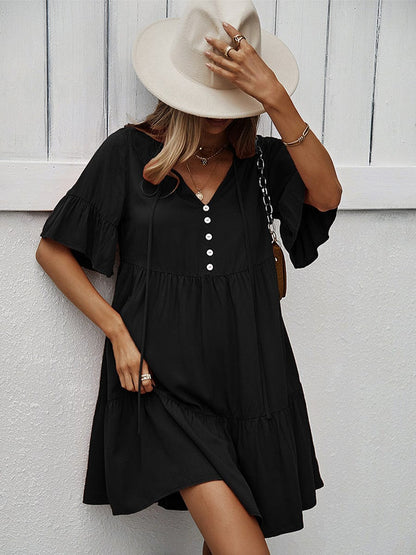 Solid Color Sexy Temperament Casual Mini Dress