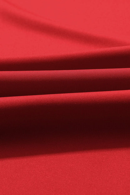 Solid Five-Point Sleeve Belted Wide-Leg Jumpsuit