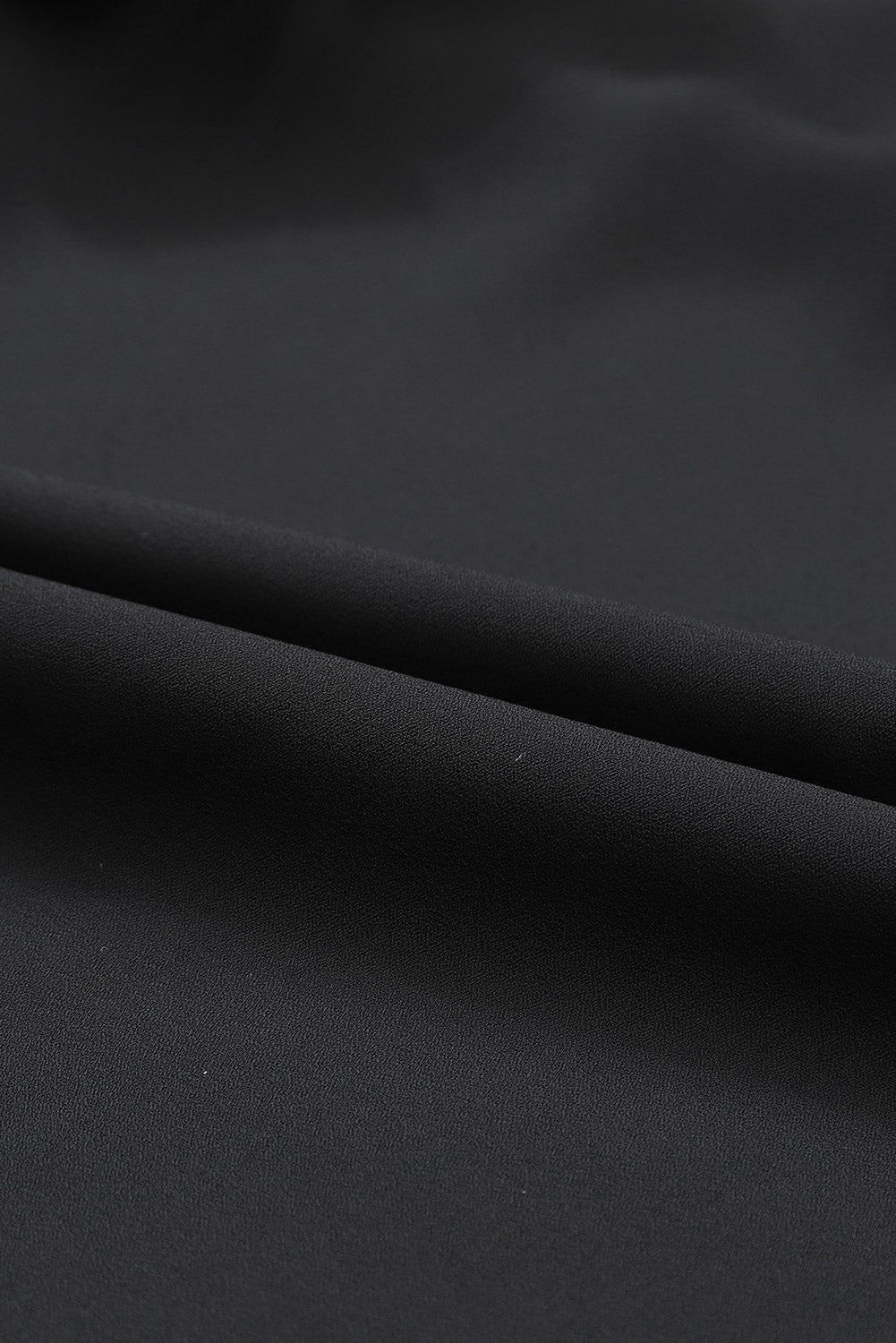 Solid Ruffled V-Neck Long Sleeve Blouse