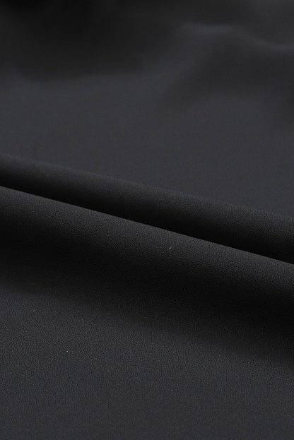 Solid Ruffled V-Neck Long Sleeve Blouse