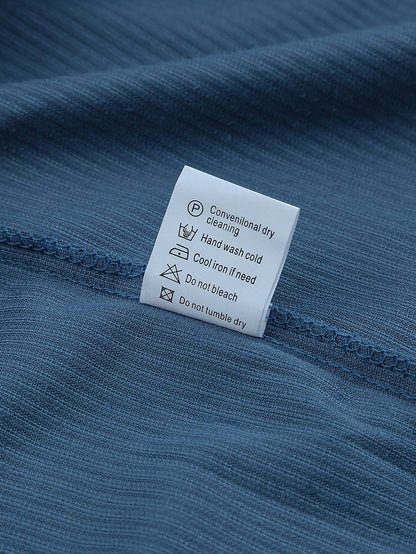 Solid V Neck Long Sleeves Metal Buttons Blouse