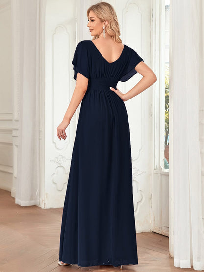 Sophisticated A-Line Evening Gown with Empire Waist for Women