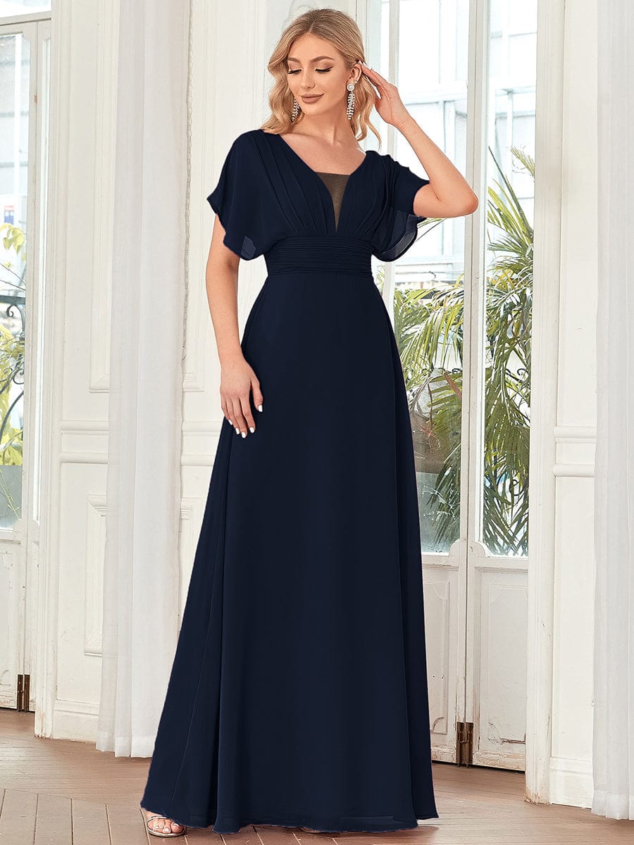 Sophisticated A-Line Evening Gown with Empire Waist for Women