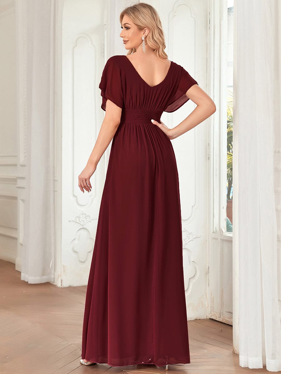 Sophisticated A-Line Evening Gown with Empire Waist for Women
