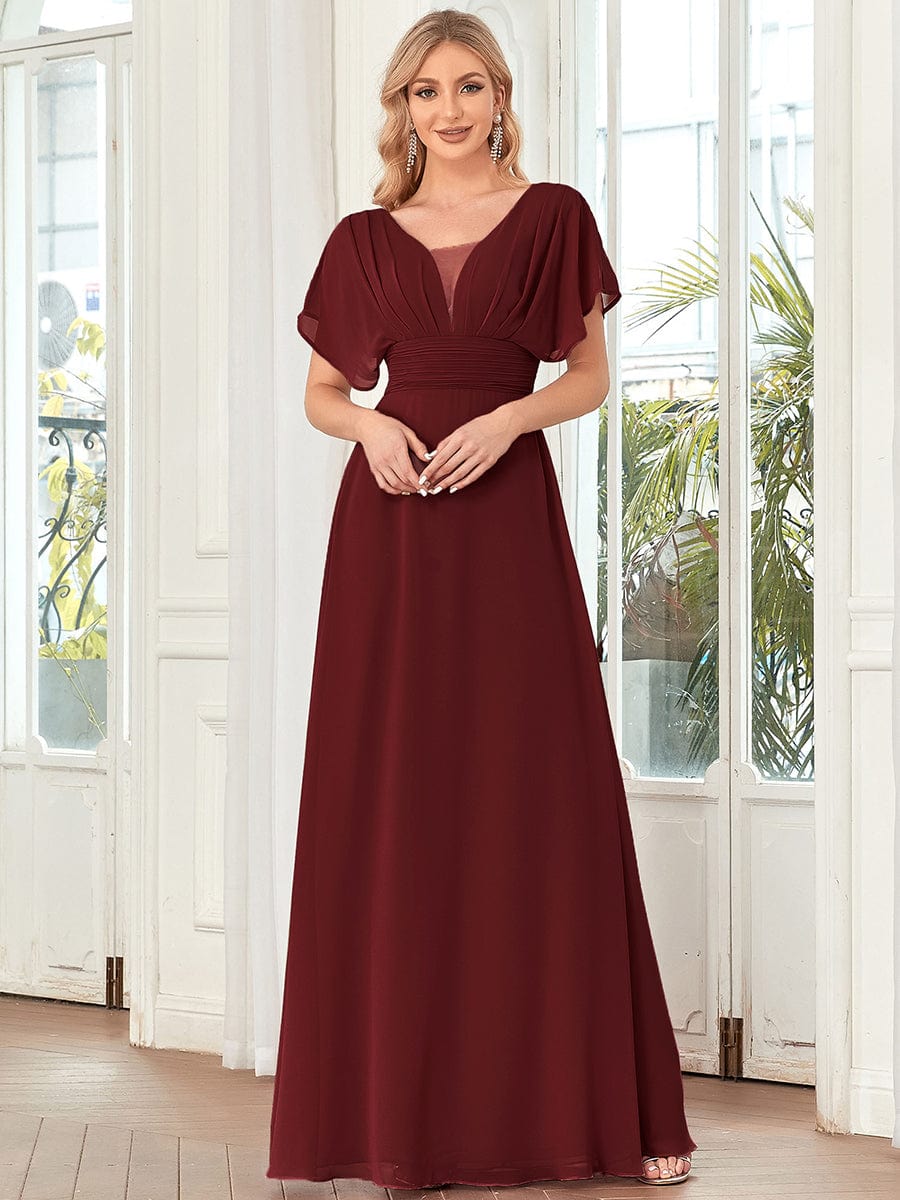 Sophisticated A-Line Evening Gown with Empire Waist for Women