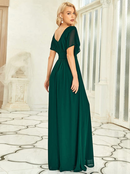Sophisticated A-Line Evening Gown with Empire Waist for Women