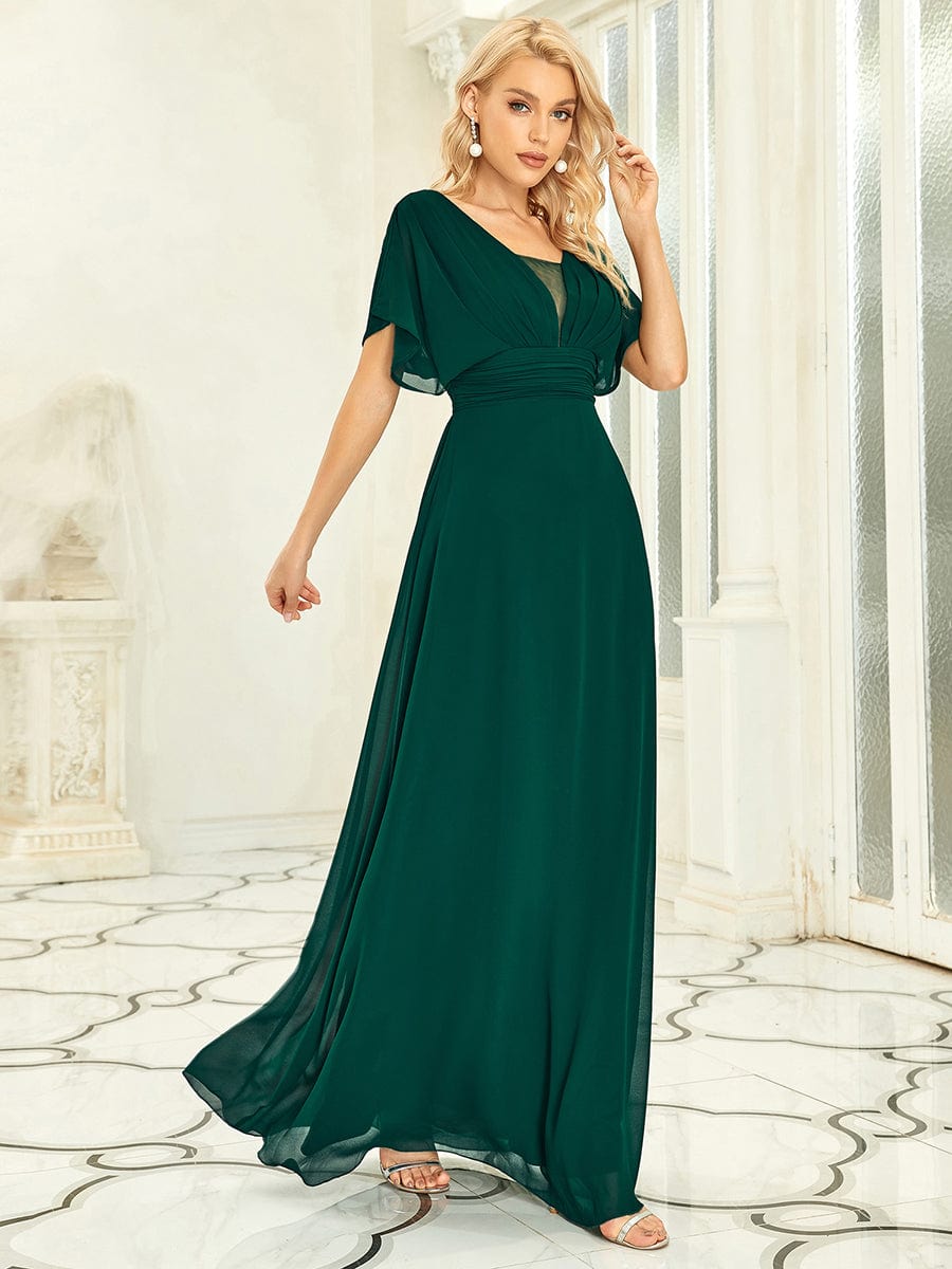 Sophisticated A-Line Evening Gown with Empire Waist for Women