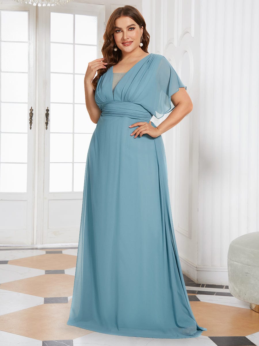 Sophisticated A-Line Evening Gown with Empire Waist for Women