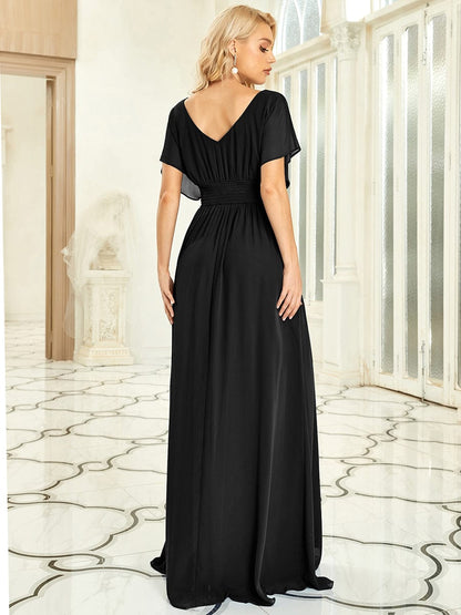 Sophisticated A-Line Evening Gown with Empire Waist for Women
