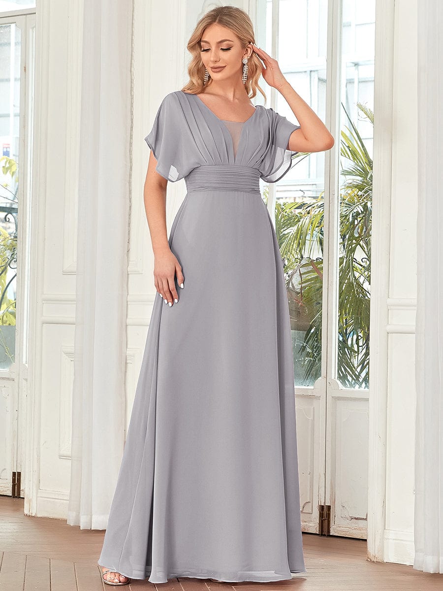 Sophisticated A-Line Evening Gown with Empire Waist for Women