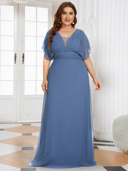 Sophisticated A-Line Evening Gown with Empire Waist for Women