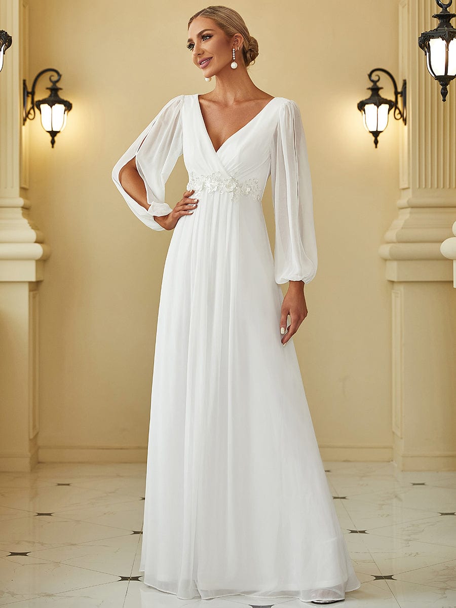 Sophisticated Floor-Length Formal Dresses with Lantern Sleeves
