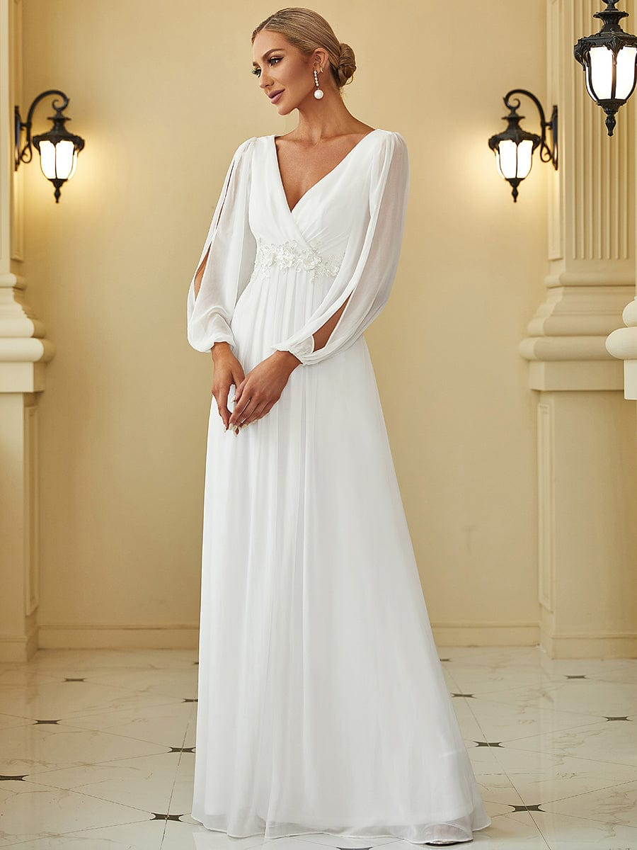 Sophisticated Floor-Length Formal Dresses with Lantern Sleeves