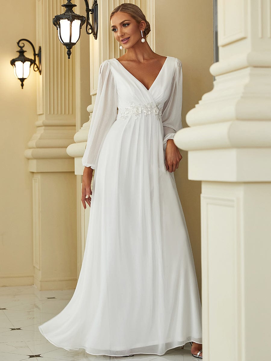 Sophisticated Floor-Length Formal Dresses with Lantern Sleeves