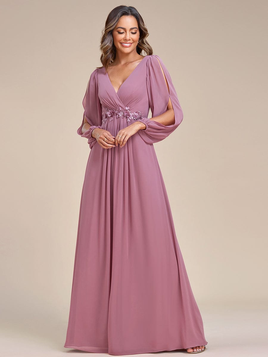 Sophisticated Floor-Length Formal Dresses with Lantern Sleeves