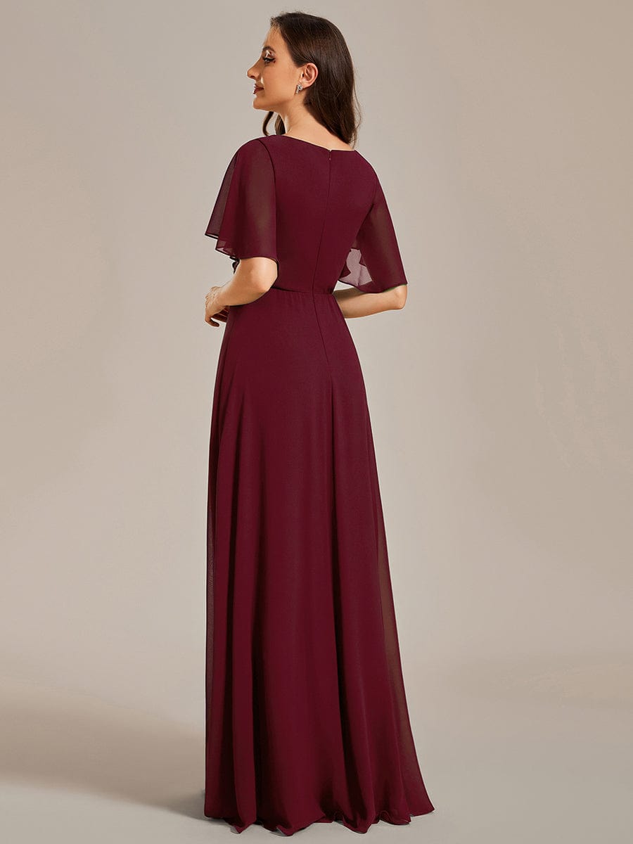 Sophisticated Lace Applique V-Neck Bridesmaid Gown