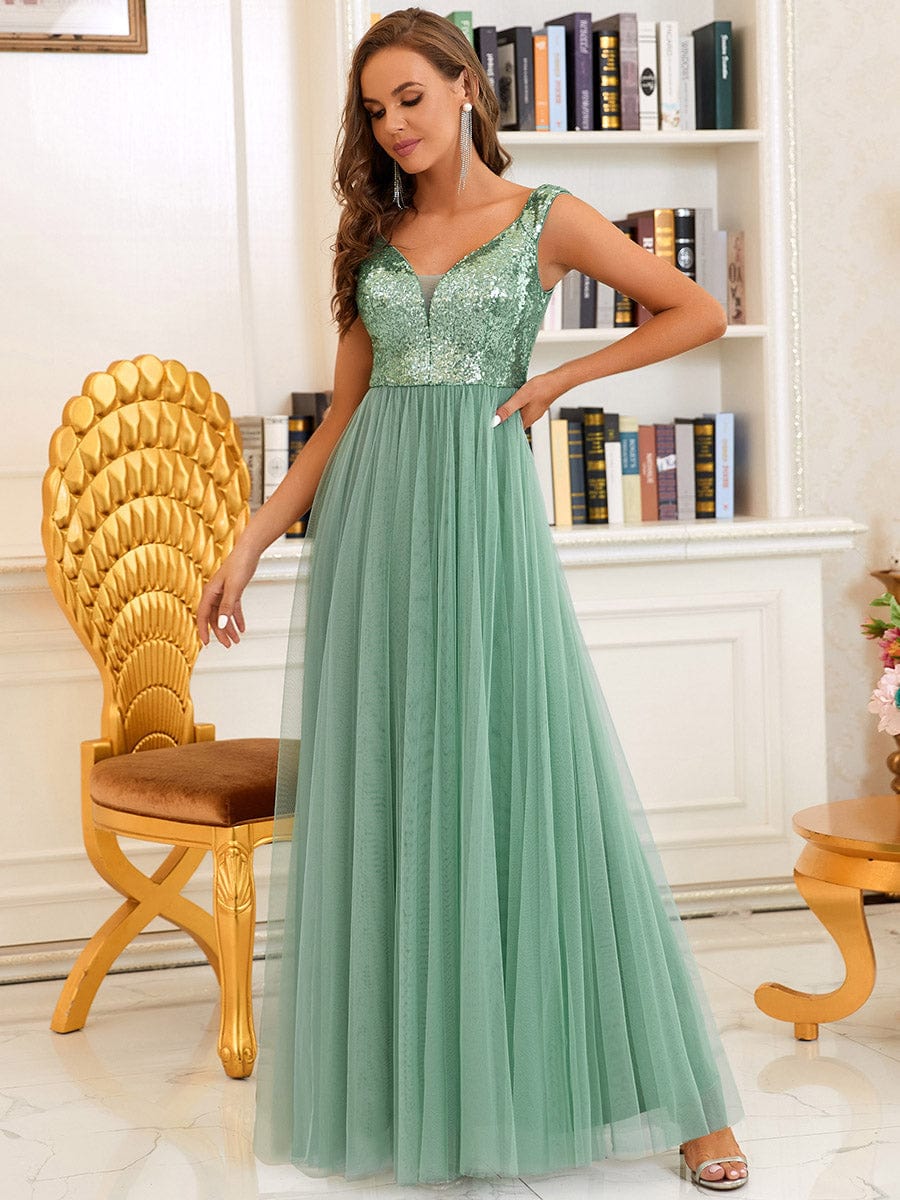 Sophisticated Off-Shoulder Sequin Evening Gown