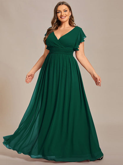 Sophisticated Plus Size Chiffon A-Line Bridesmaid Dress with Back Detail