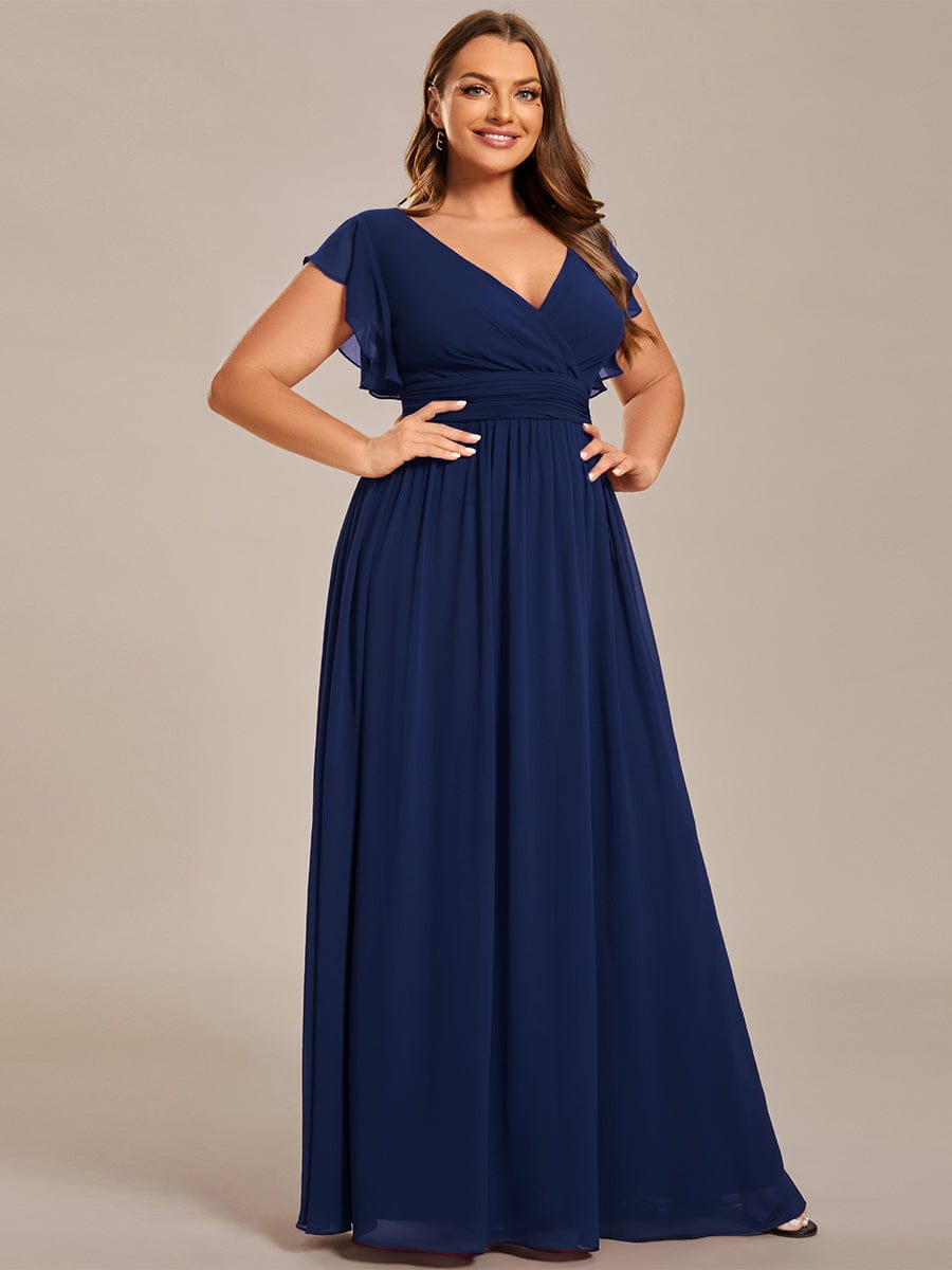 Sophisticated Plus Size Chiffon A-Line Bridesmaid Dress with Back Detail