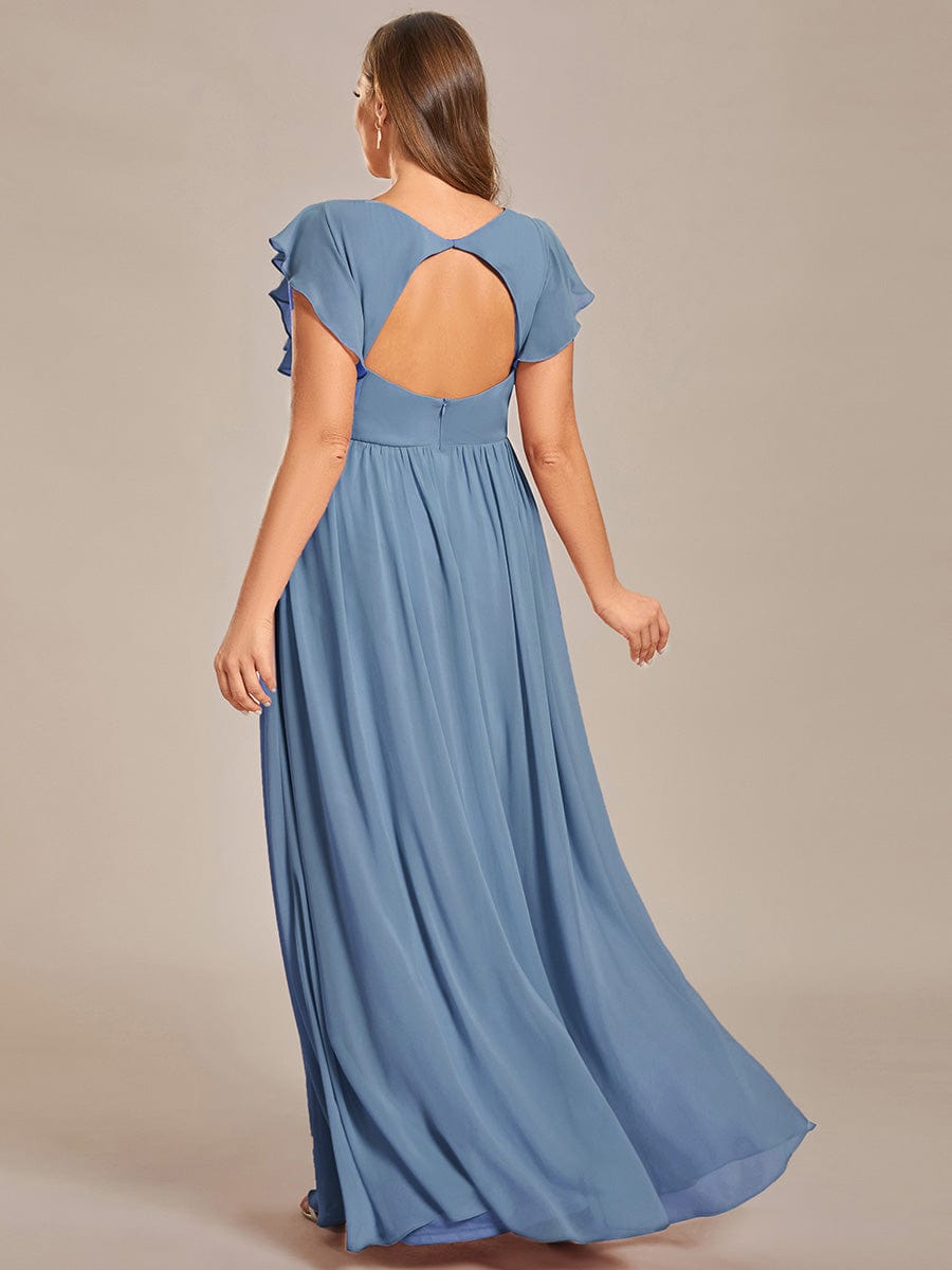 Sophisticated Plus Size Chiffon A-Line Bridesmaid Dress with Back Detail