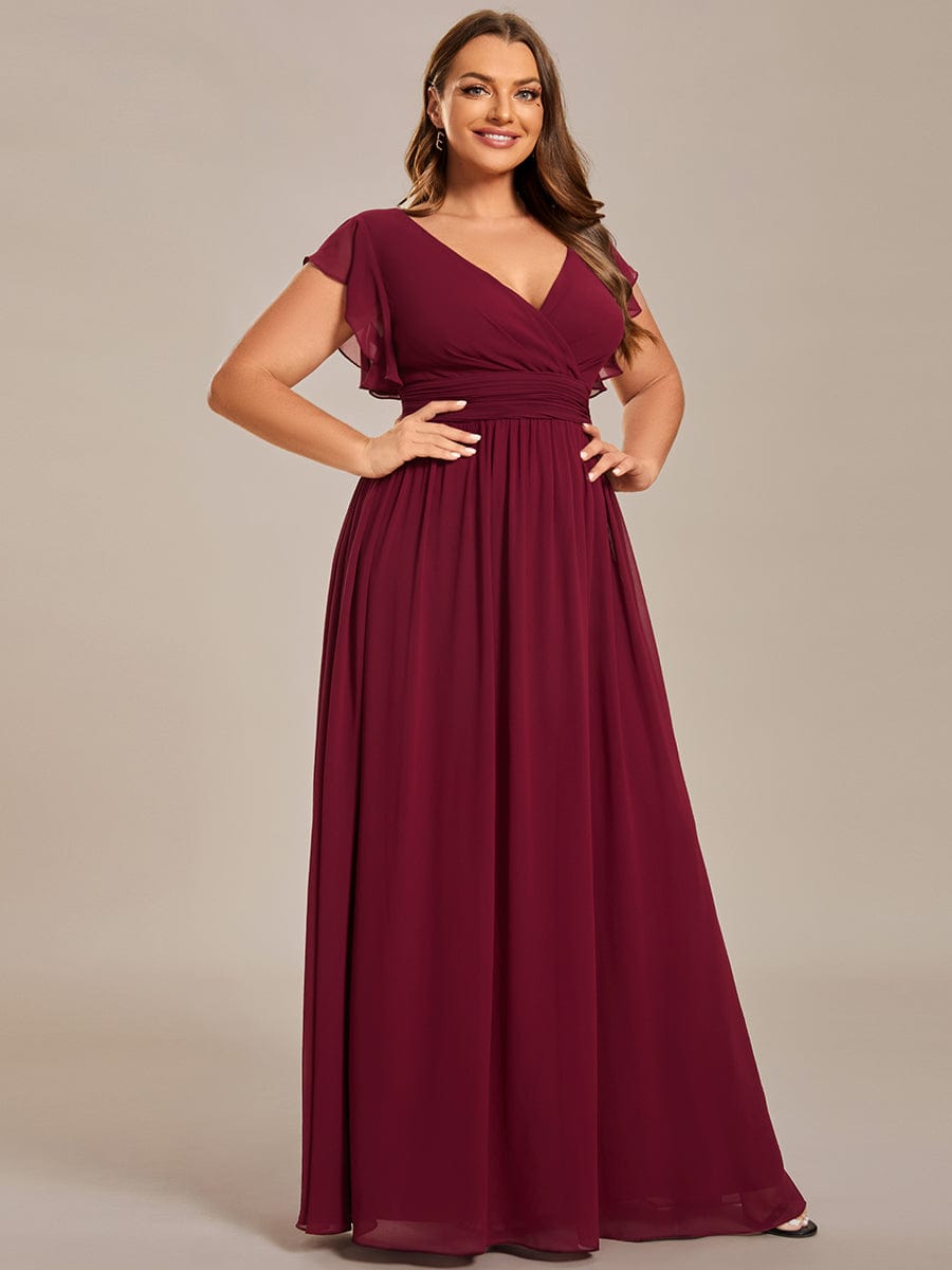 Sophisticated Plus Size Chiffon A-Line Bridesmaid Dress with Back Detail