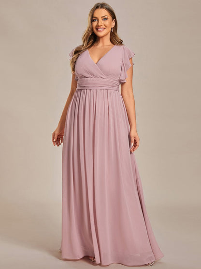 Sophisticated Plus Size Chiffon A-Line Bridesmaid Dress with Back Detail