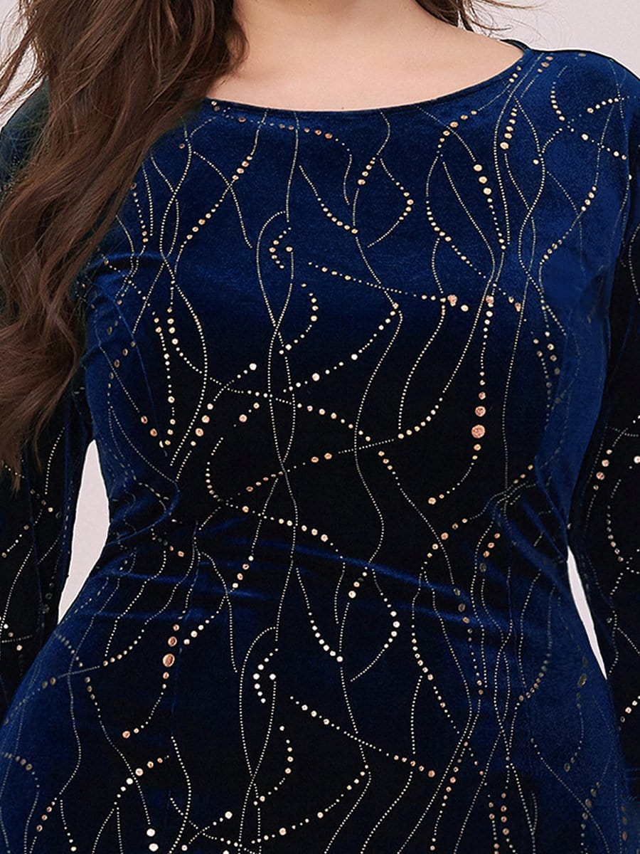 Sophisticated Plus Size Velvet Fishtail Evening Dress