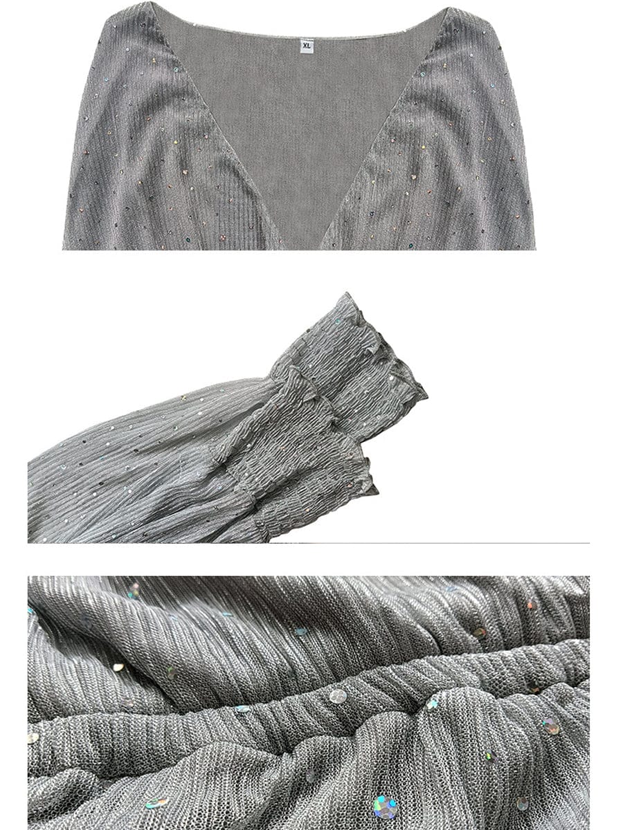 Sophisticated V-Neck Maxi Dress for Modern Commuters