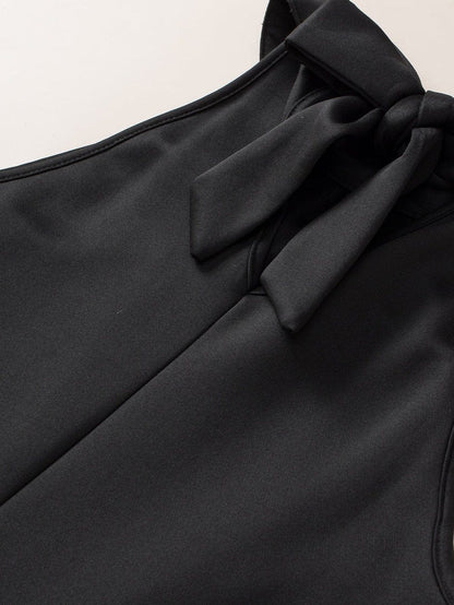 Sparkling Black Sequin Halter Tank Top