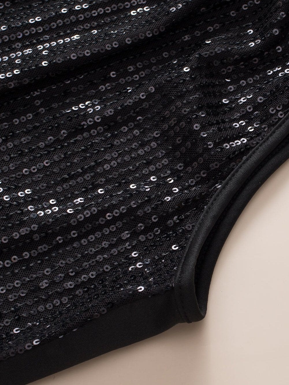 Sparkling Black Sequin Halter Tank Top