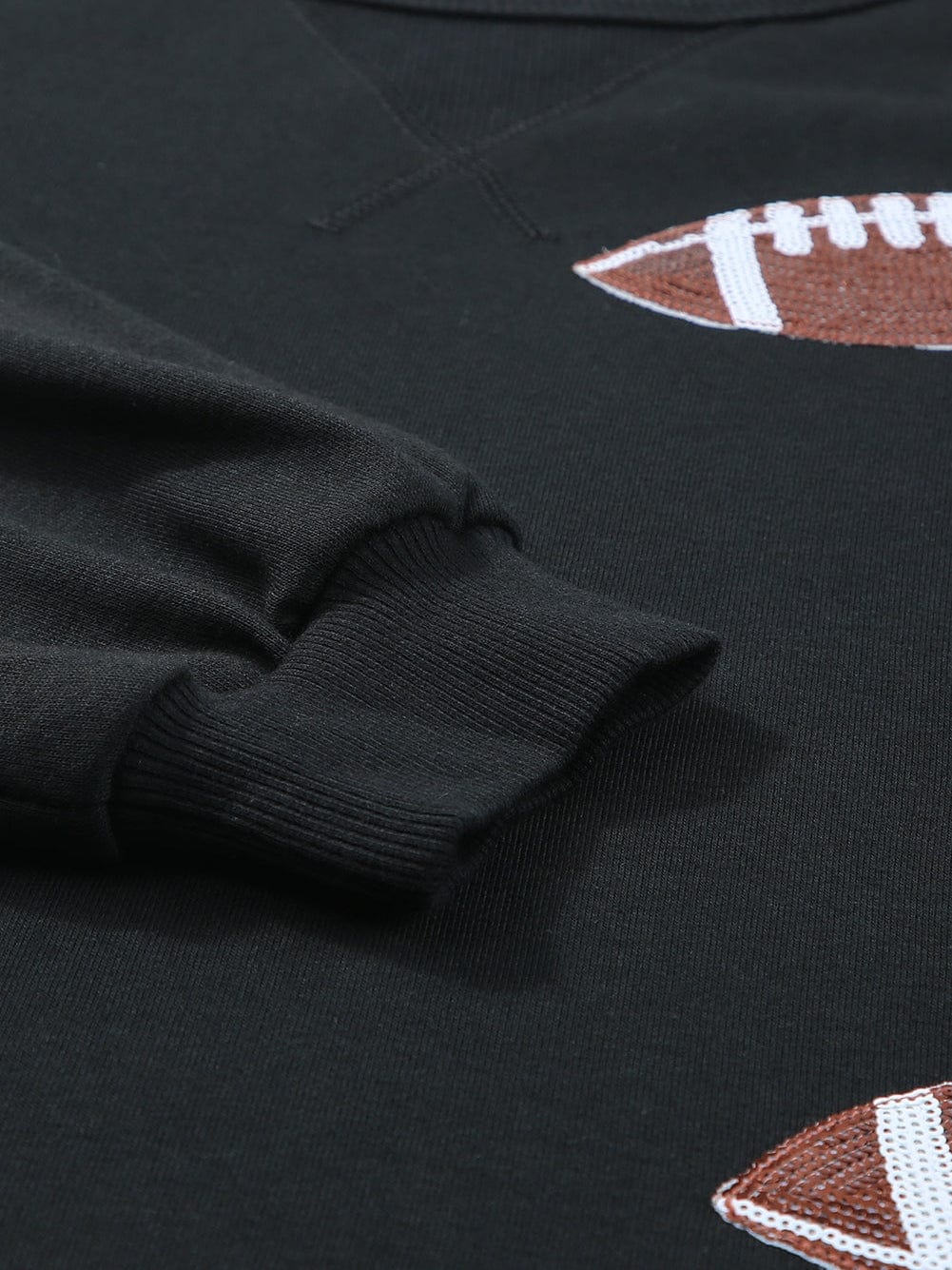 Sparkling Black Sequin Rugby Dress with Ruffled Hem