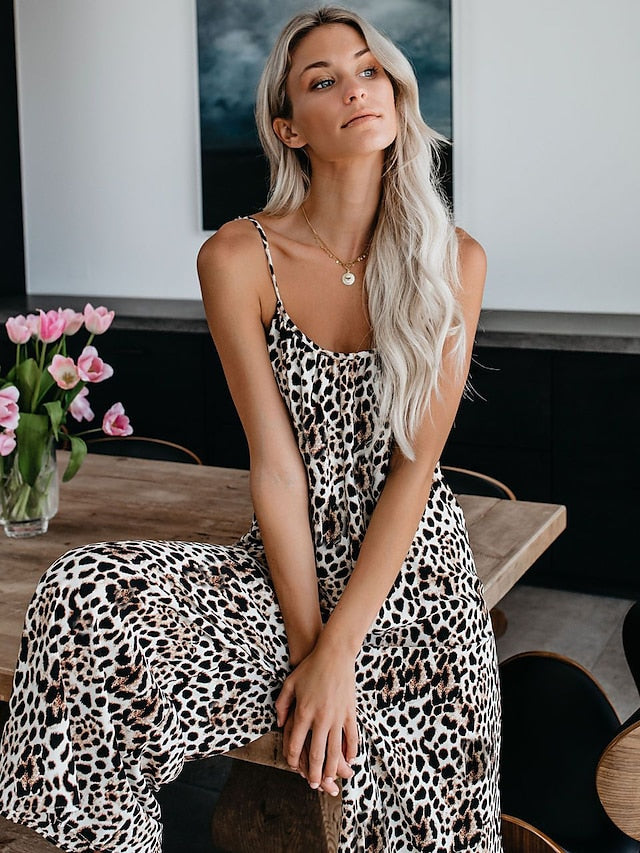 Jumpsuits for Women Summer Tie Dye V Neck Basic Casual Daily Wide Leg Loose Strap Sleeveless Blue Black Gray S M L - LuckyFash™