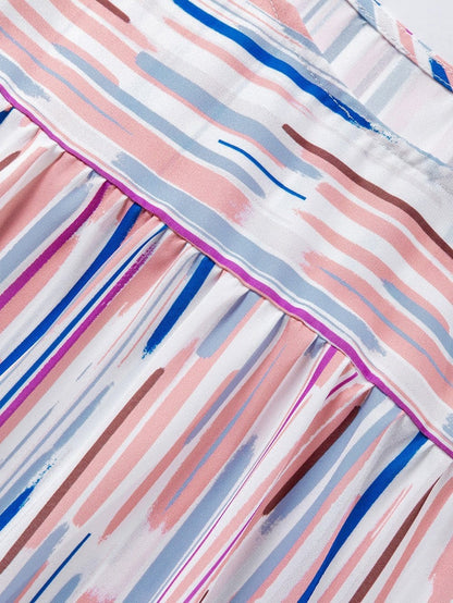 Splash Striped Bohemian Summer Blouse