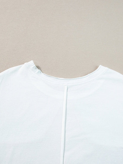 Starlight White Loose Fit Patchwork T-shirt