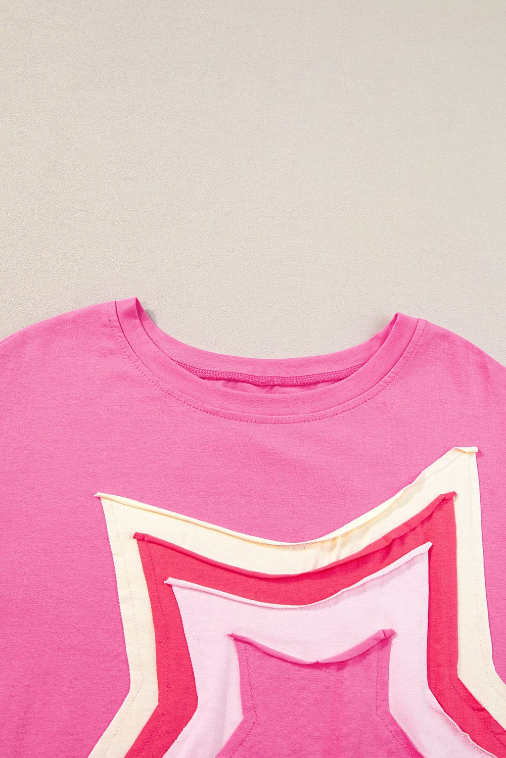 Starry Bonbon Oversized Tee with Colorblock Design