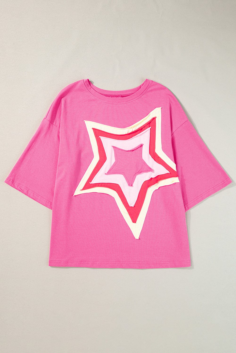 Starry Bonbon Oversized Tee with Colorblock Design