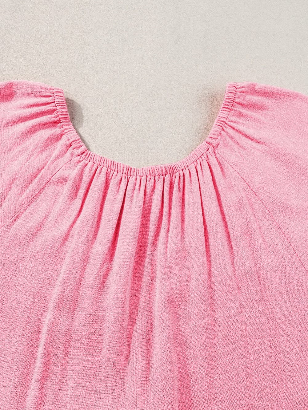 Strawberry Pink Babydoll V-Neck Mini Dress