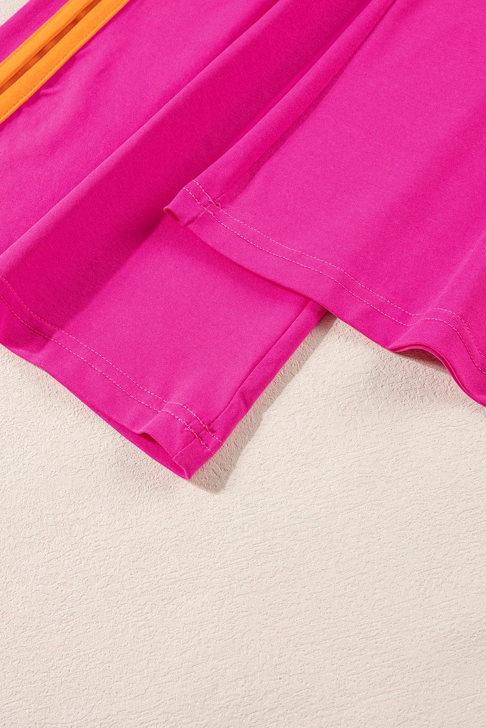 Strawberry Pink Colorblock Casual Co-ord Set