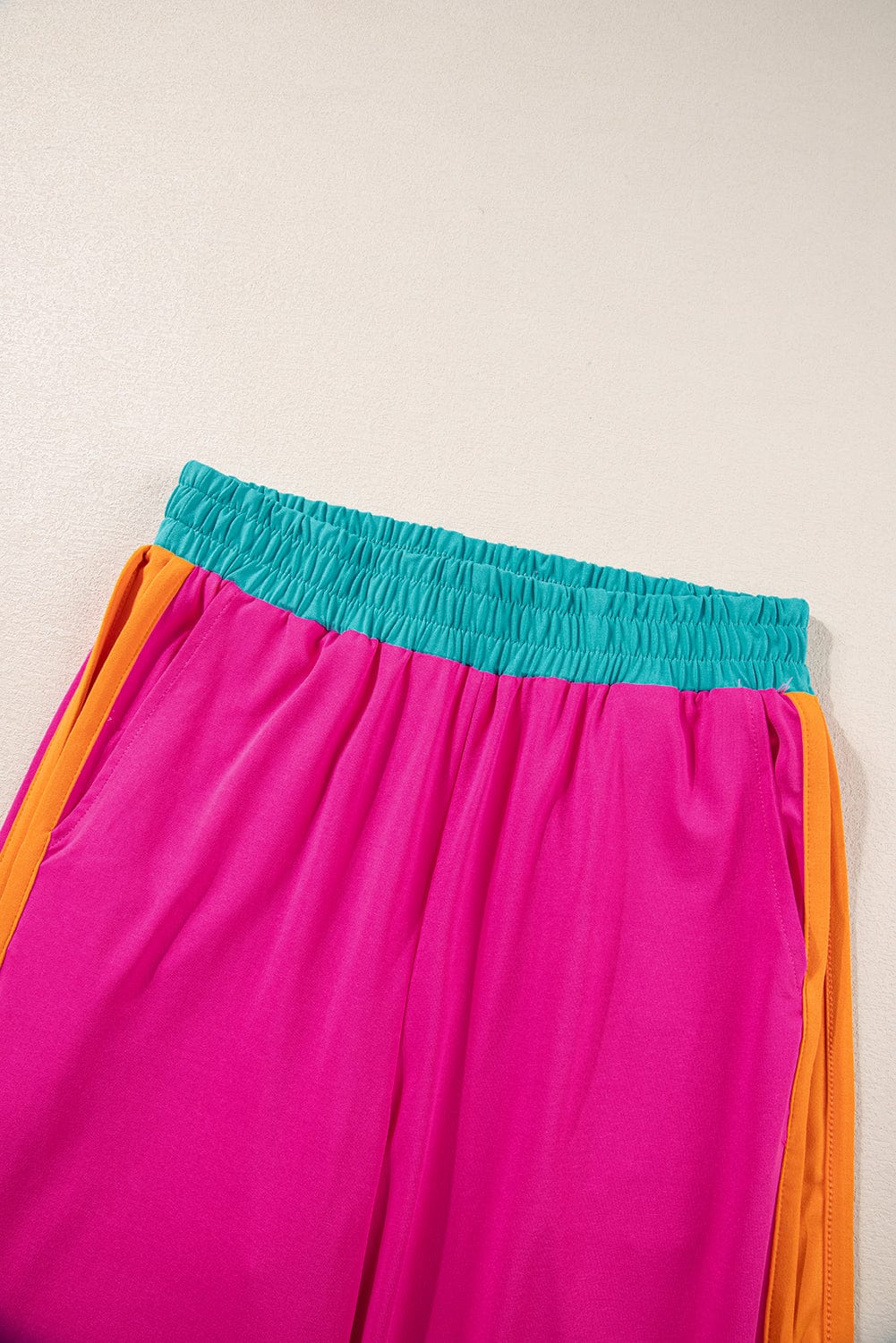 Strawberry Pink Colorblock Casual Co-ord Set