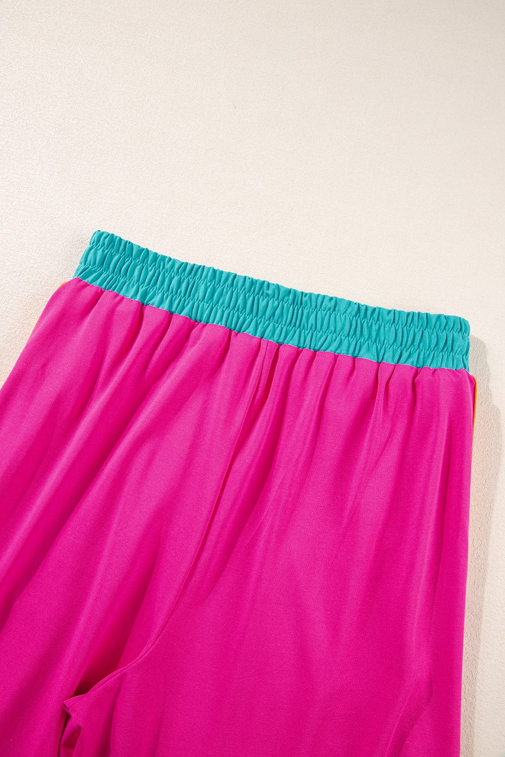 Strawberry Pink Colorblock Casual Co-ord Set